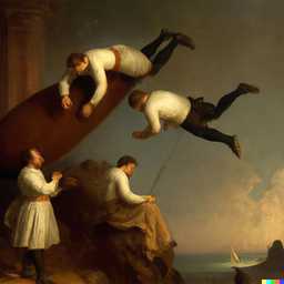 the discovery of gravity, painting by Edmund Blair Leighton generated by DALL·E 2